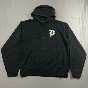 Primitive Por Vida Hoodie Mens Medium Black Fleece Lined Graphic Print Cotton